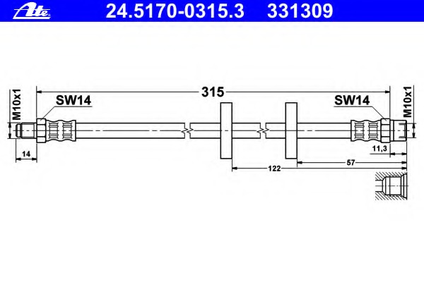 Furtun frana 24.5170-0315.3 ATE