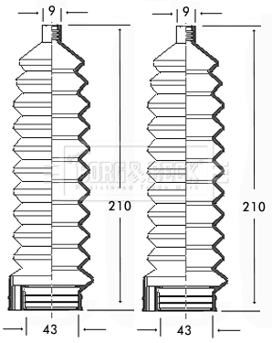 Burduf cauciuc, directie BSG3105 BORG & BECK