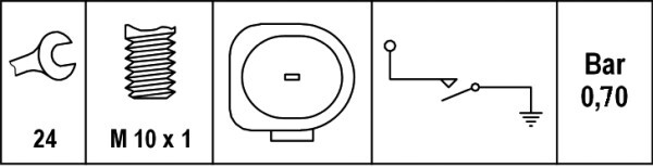 Senzor presiune ulei 6ZL 008 280-031 HELLA