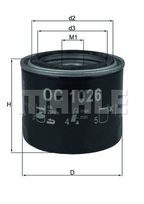 Filtru ulei OC 1026 MAHLE ORIGINAL