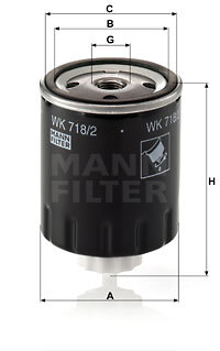 filtru combustibil WK 718/2 MANN-FILTER