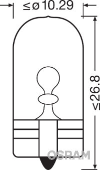 Bec, semnalizator / Bec, iluminare numar circulatie 2845 OSRAM