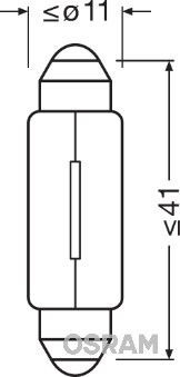 Bec, iluminare numar circulatie / Bec, lampa spate 6411-02B OSRAM