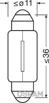 Bec, iluminare numar circulatie / Bec, lampa spate 6418-02B OSRAM