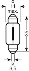 Bec, iluminare numar circulatie / Bec, lampa spate 6418-02B OSRAM