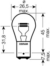 Bec, lampa frana / lampa spate / Bec, lampa frana 7225-02B OSRAM