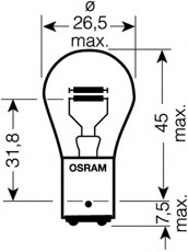 Bec, semnalizator / Bec, lampa frana / lampa spate 7537 OSRAM