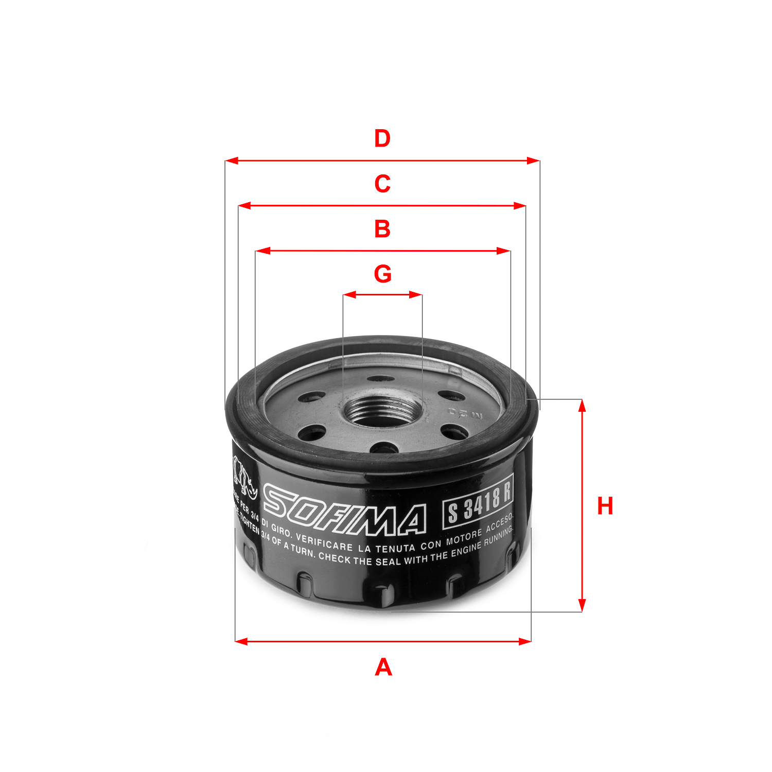 Filtru ulei S 3418 R SOFIMA